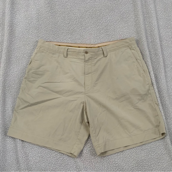 Tommy Bahama Mens 42 Stone Khaki Shorts Coastal Classic Preppy Cotton Blend - Picture 2 of 11